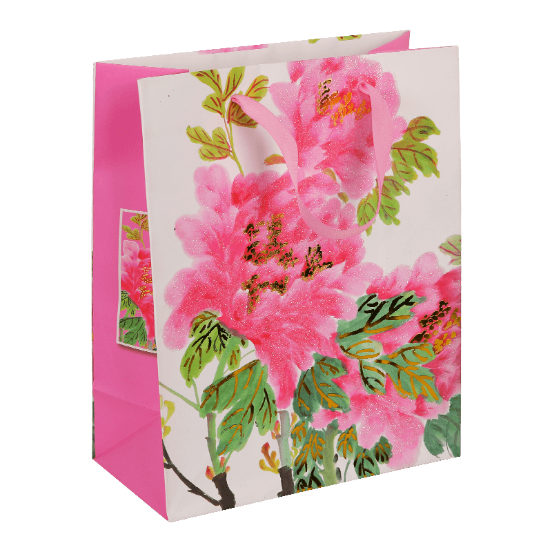 Bolsa de regalo para el día de la madre de papel con estampado floral con clase