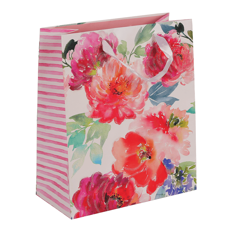 Bolsa de regalo para el día de la madre de papel con estampado floral con clase