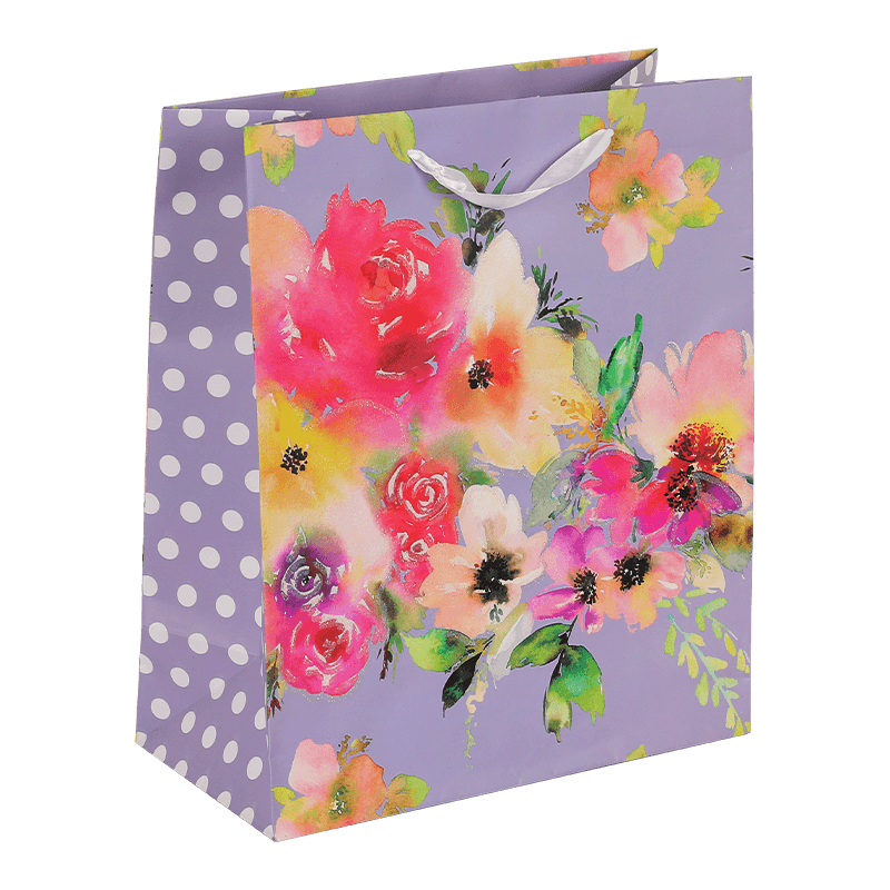 Bolsa de regalo para el día de la madre de papel con estampado floral con clase