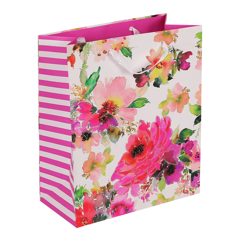 Bolsa de regalo para el día de la madre de papel con estampado floral con clase