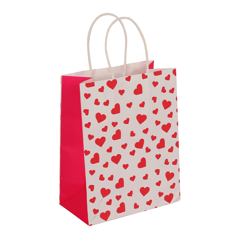 Bolsa de regalo de papel para el día de San Valentín con corazón de amor