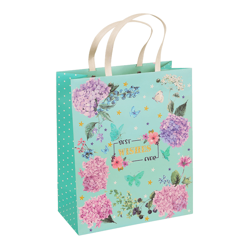 Bolsa de regalo floral para el día de la madre con asa