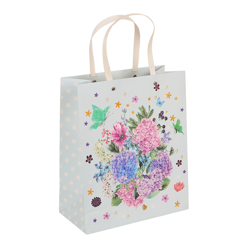 Bolsa de regalo floral para el día de la madre con asa