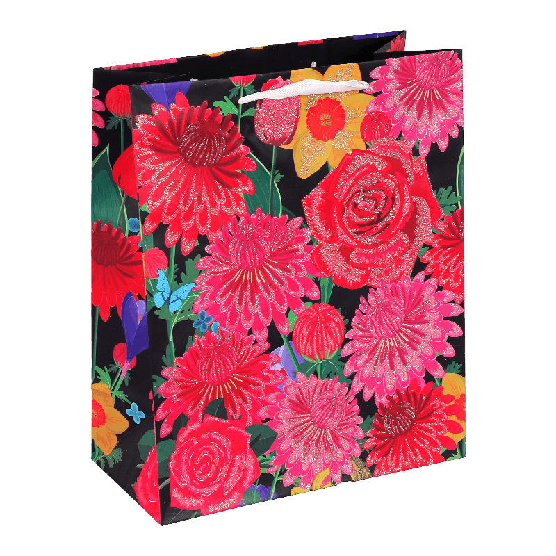 Bolsa de regalo para el día de la madre de papel con estampado floral con clase