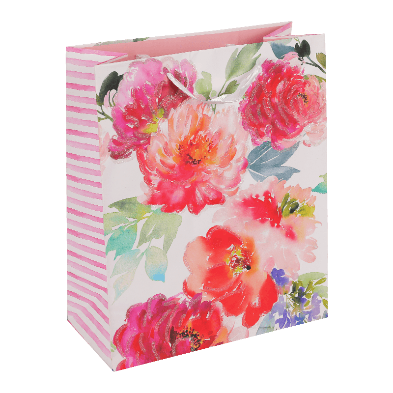 Bolsa de regalo para el día de la madre de papel con estampado floral con clase