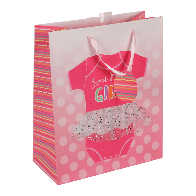 Bolsa de regalo de cumpleaños rosa para bebé Onesie para niña