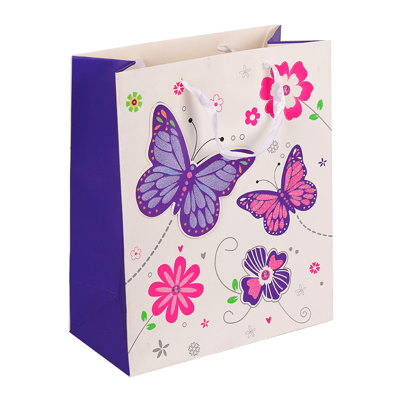 Bolsa de regalo con flores de mariposa para mamá