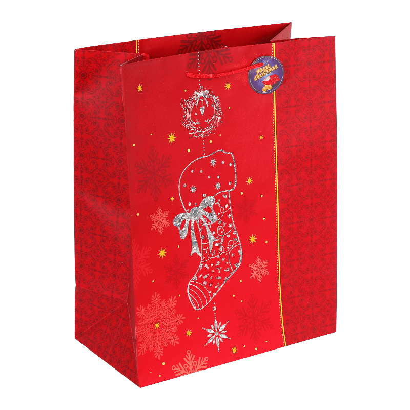 Bolsas de regalo de papel navideño multicolor con purpurina