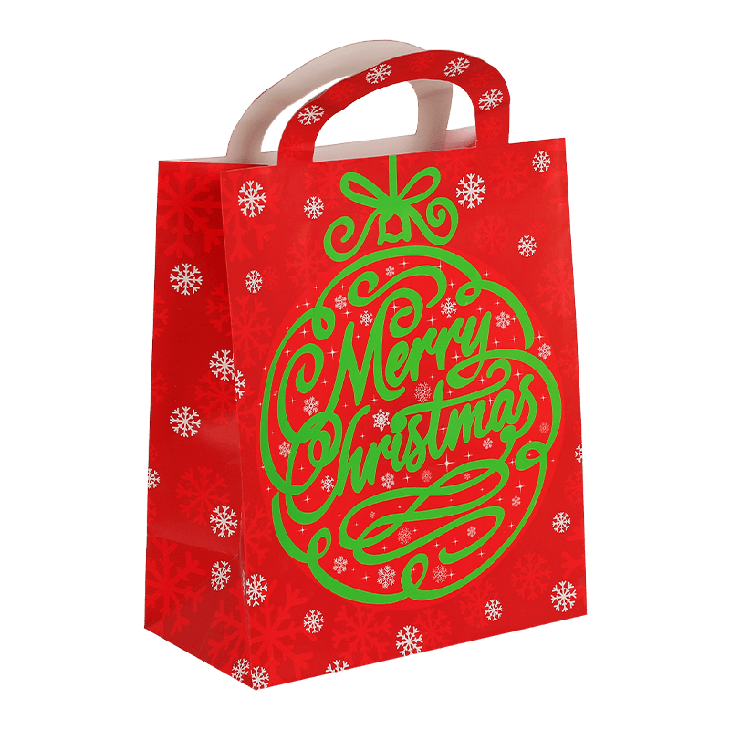 Bolsa de regalo de dulces de fiesta colorida con tema navideño