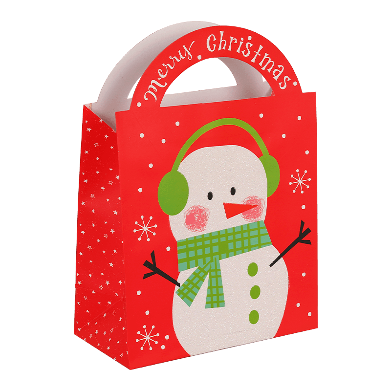 Bolsa de regalo de dulces de fiesta colorida con tema navideño