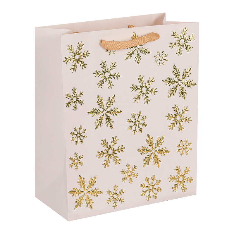 Bolsa de regalo única con copos de nieve navideños