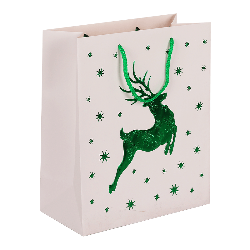 Bolsa de regalo con diseño de ciervo y reno navideño