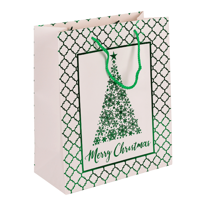 Bolsa de regalo de papel de aluminio de árbol de Navidad multicolor