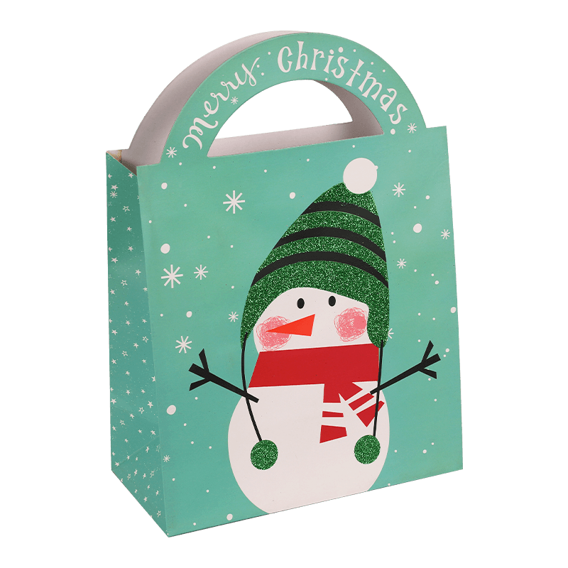 Bolsa de regalo de dulces de fiesta colorida con tema navideño