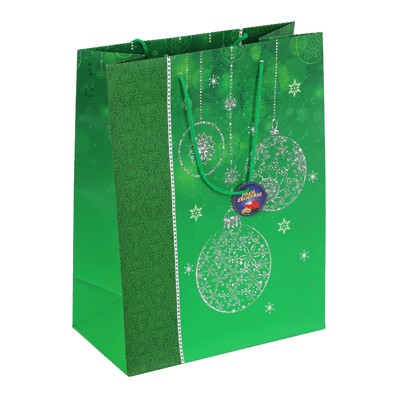 Bolsas de regalo de papel navideño multicolor con purpurina