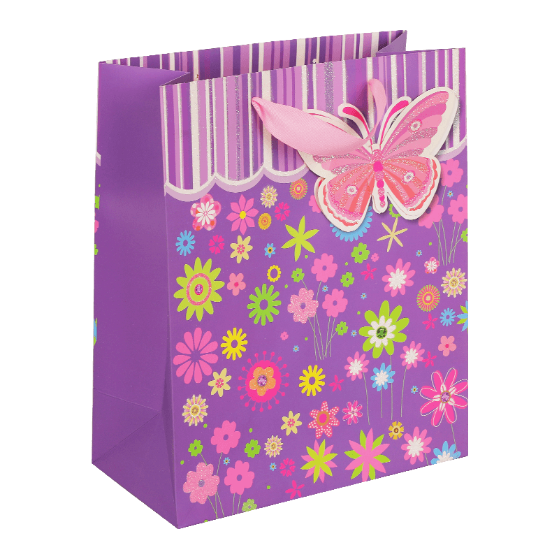 Bolsa de regalo con diseño de flores de mariposa para niños