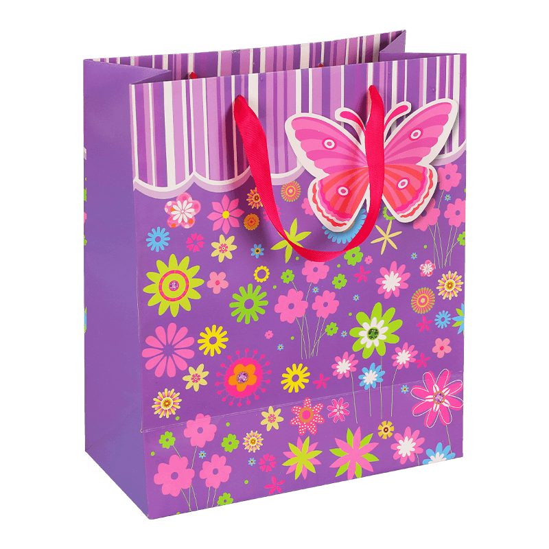 Bolsa de regalo con diseño de flores de mariposa para niños