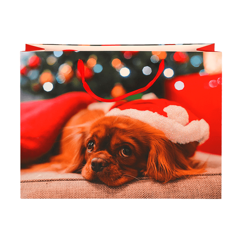 Bolsa para envolver regalos navideños con patrón animal