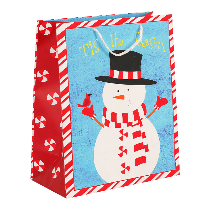 Bolsas de regalos navideñas de papel con asas