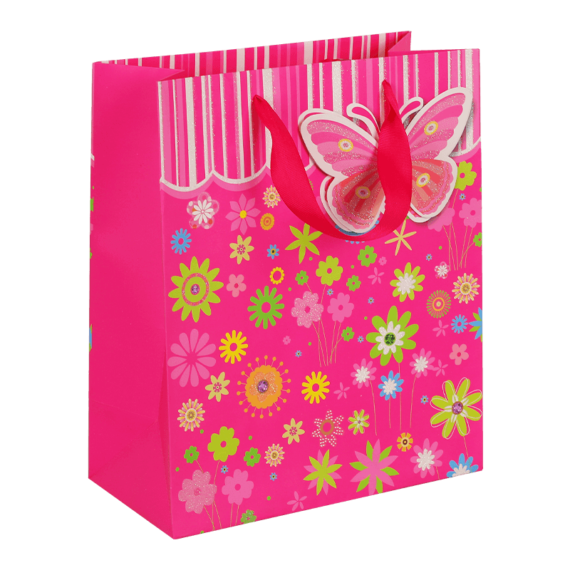 Bolsa de regalo con diseño de flores de mariposa para niños