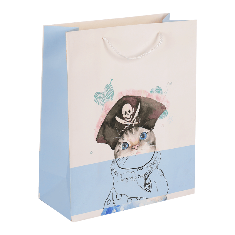 Bolsa de golosinas de papel con tema de gato