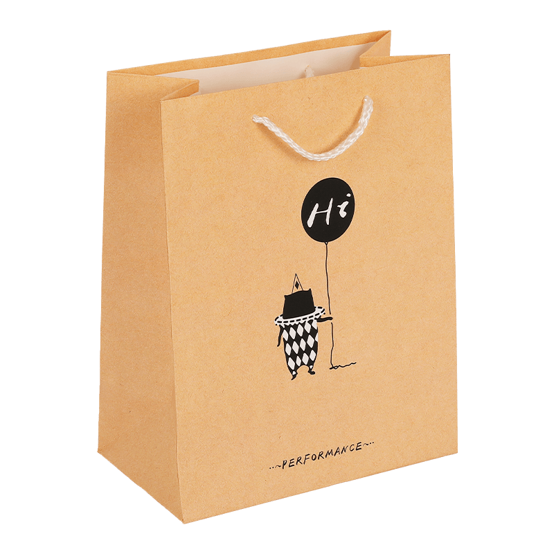 Bolsa de regalo de papel Kraft impresa con asa de cuerda