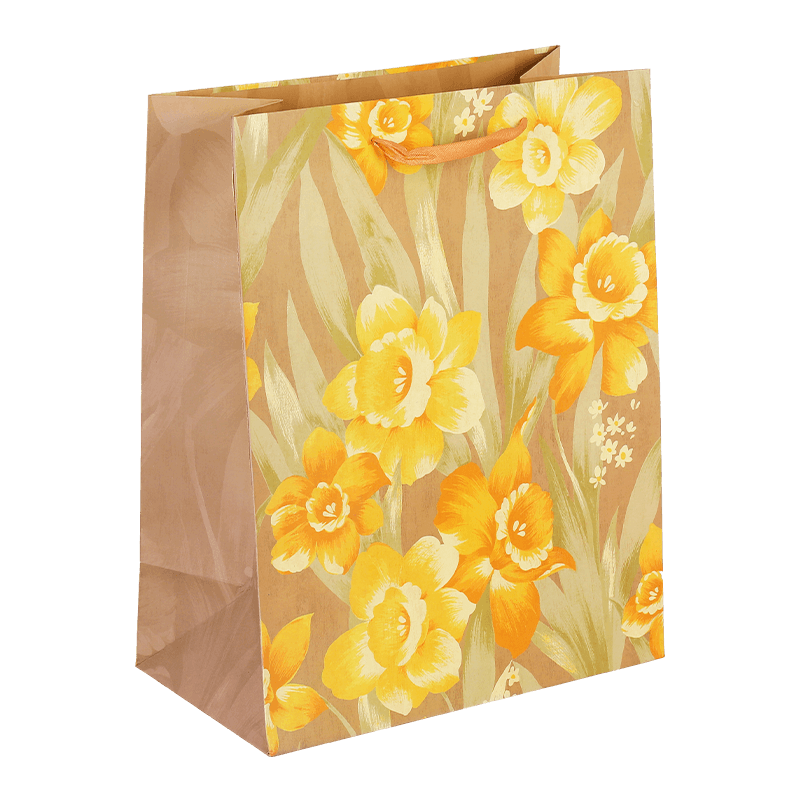 Bolsa de regalo de papel portátil floral acuarela