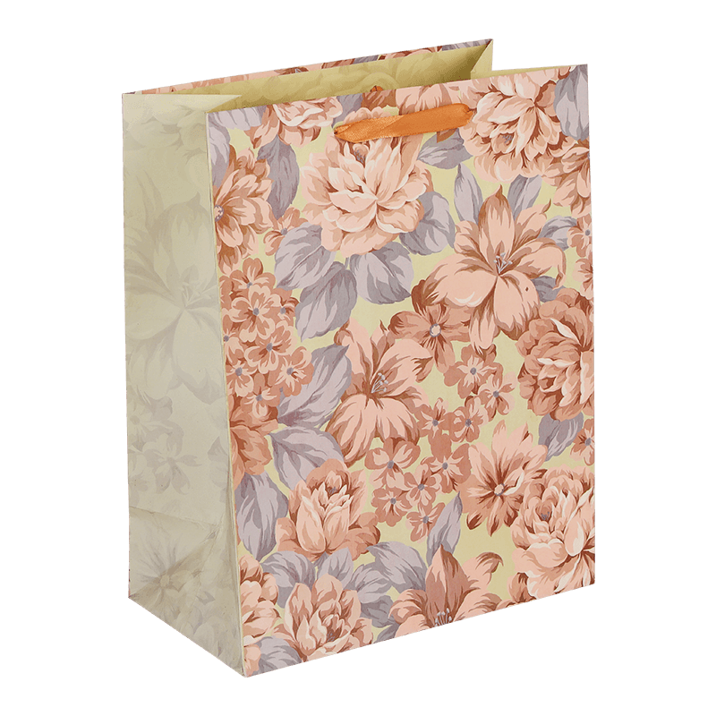 Bolsa de regalo de papel portátil floral acuarela