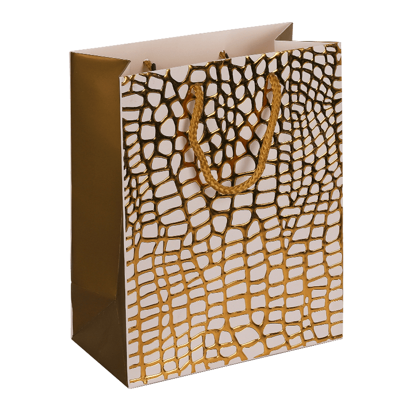 Bolsa para regalos de papel con estampado de cocodrilo moderno