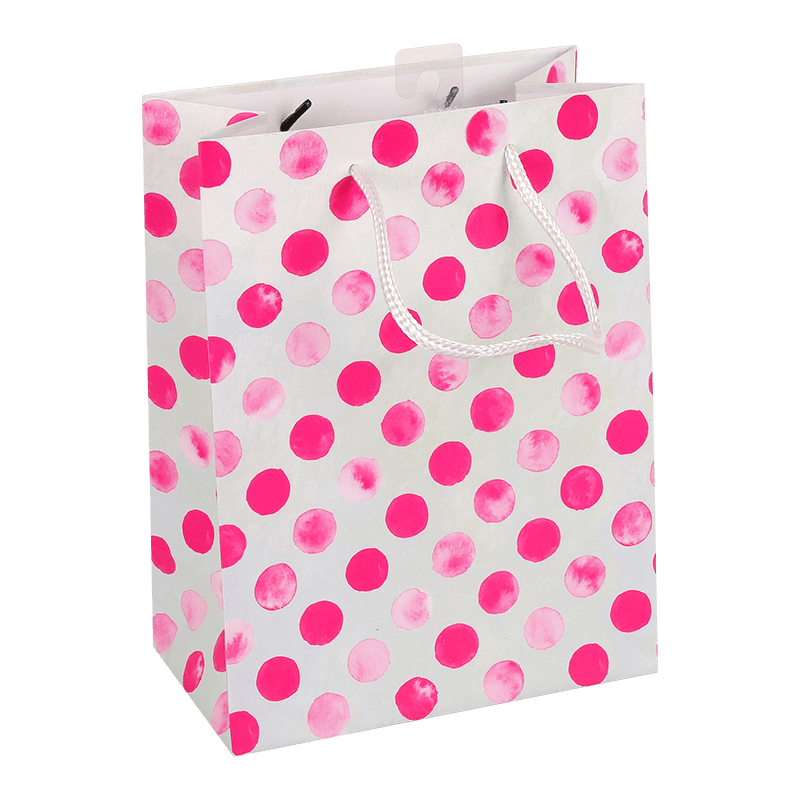 Bolsa de regalo de papel reciclable con estampado de lunares