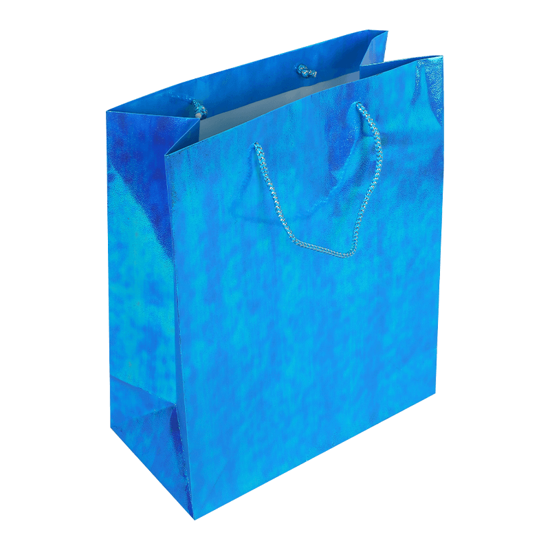 Bolsa de regalo láser brillante multicolor con asa