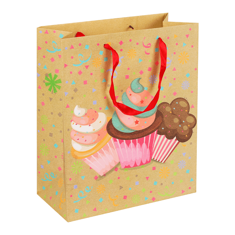 Bolsa de regalo de fiesta de papel Kraft con tema de cumpleaños