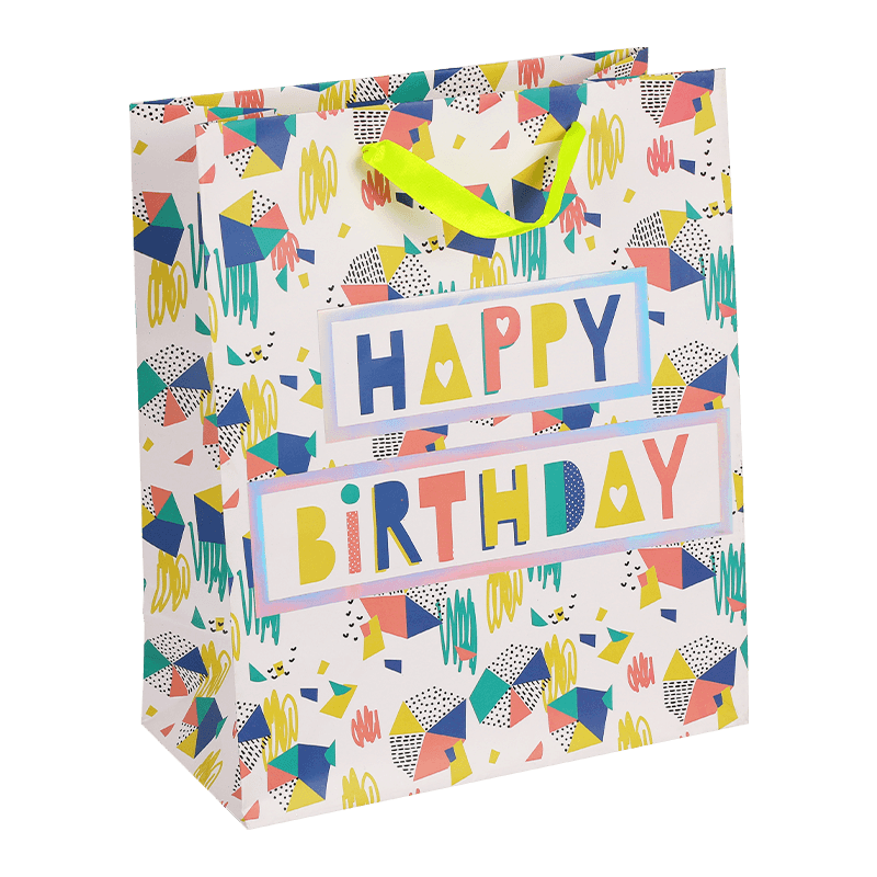 Bolsa de papel colorida para regalo de fiesta de cumpleaños