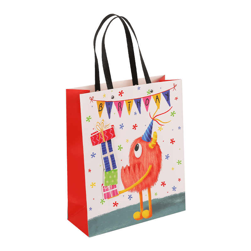 Bolsa de regalo de feliz cumpleaños con temática de monstruos para niños