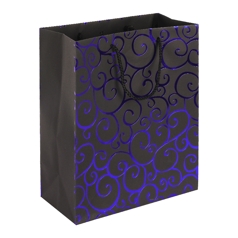 Bolsa de regalo de papel negro con asa para todas las ocasiones