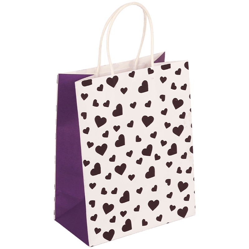 Bolsa de regalo de papel para el día de San Valentín con corazón de amor