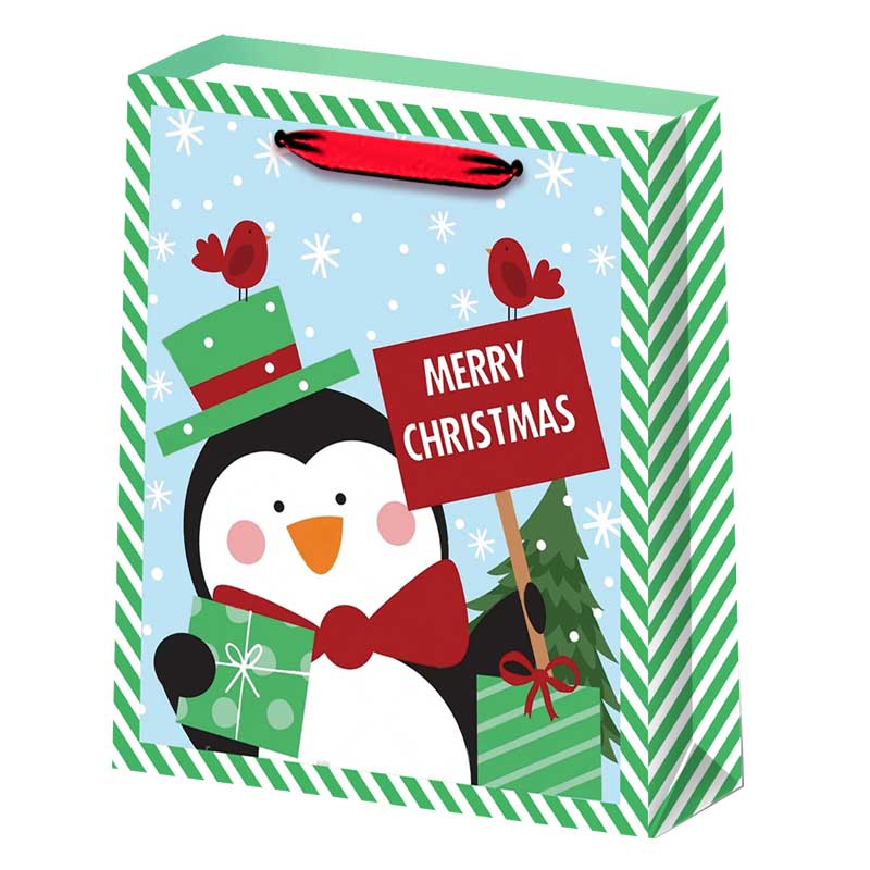 Bolsas de papel de compras personalizadas e impresas para regalos de Navidad y Papá Noel