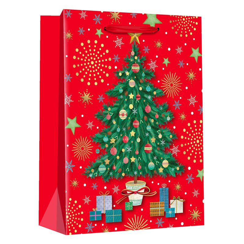 Bolsas impresas reciclables del favor del papel del presente del árbol de navidad de Navidad