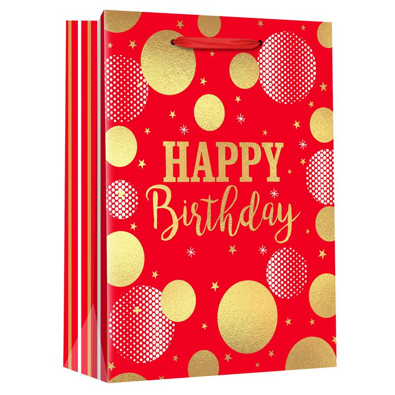 El ODM imprimió los bolsos geométricos del favor del papel del diseño del círculo del feliz cumpleaños