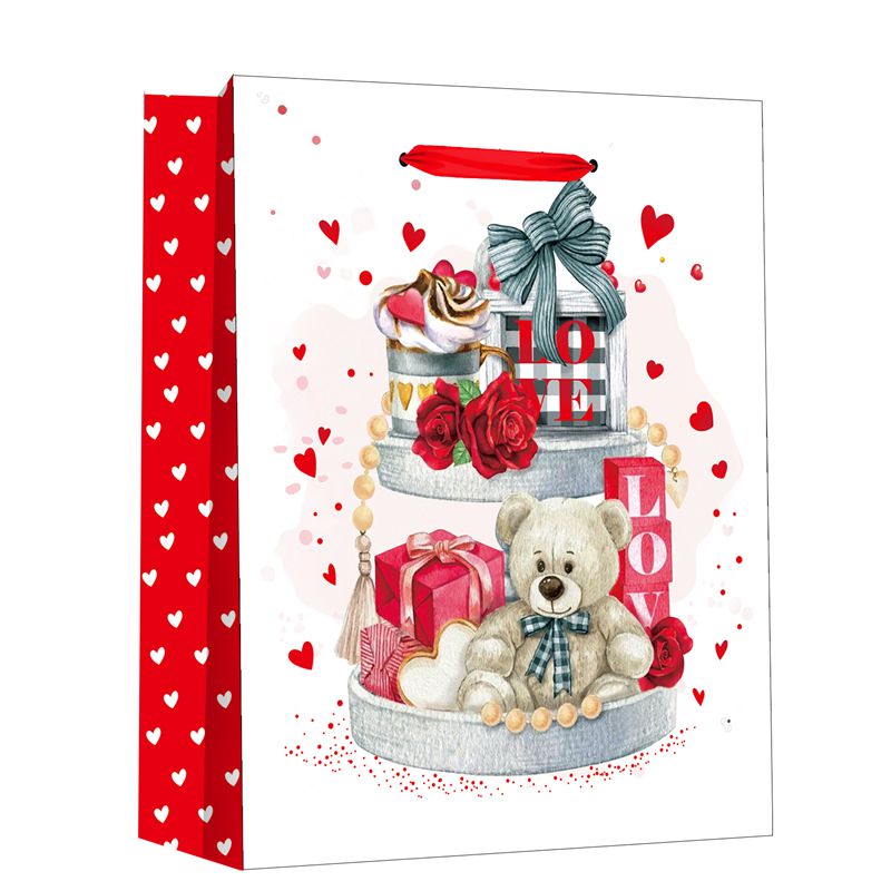 Bolsas de compras de papel para regalo de San Valentín