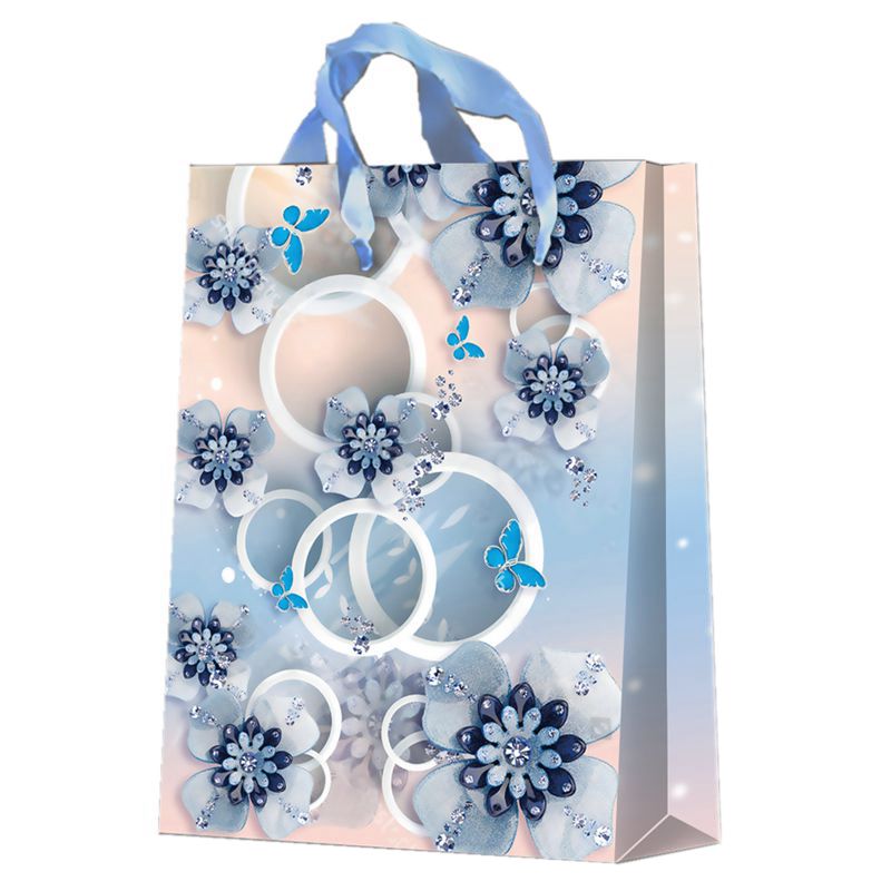 Bolsas de papel impresas personalizadas con diseño floral exquisito para compras