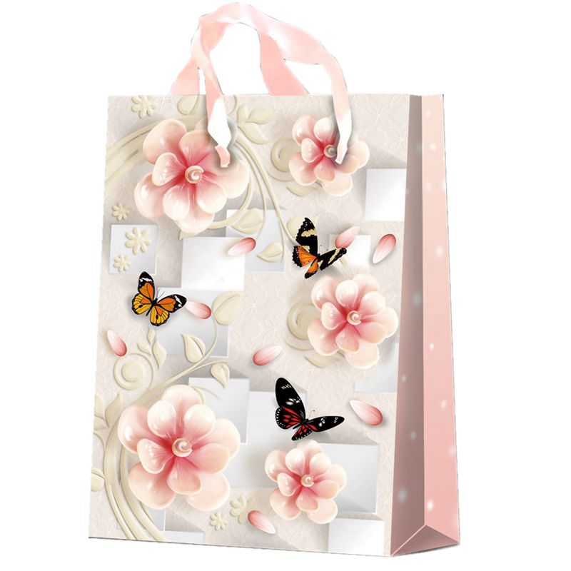 Bolsas de papel impresas personalizadas con diseño floral exquisito para compras