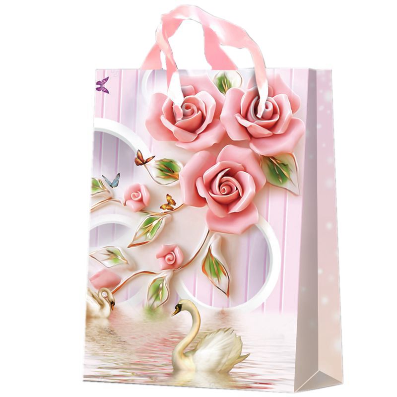 Bolsas de papel impresas personalizadas con diseño floral exquisito para compras