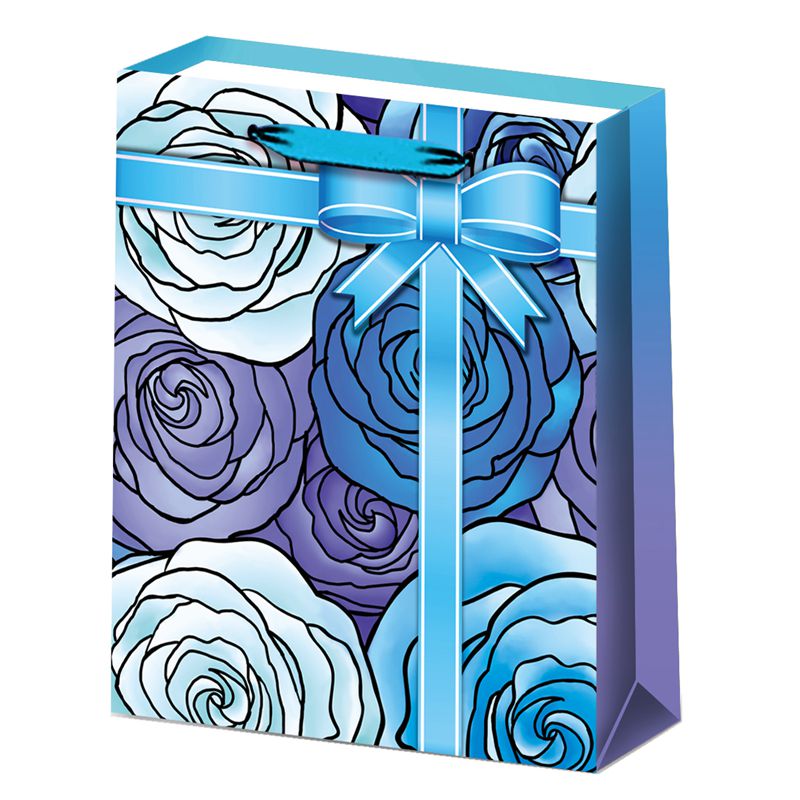 Bolsa de embalaje de regalo de papel de compras florales de moda impresa