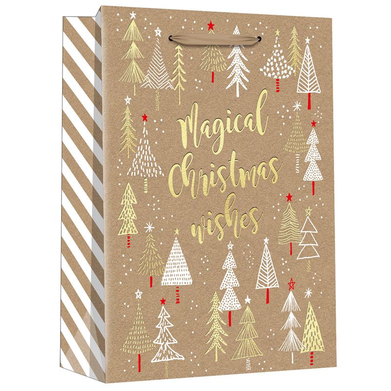 El OEM imprimió las bolsas de papel del arte de las guirnaldas de la Navidad