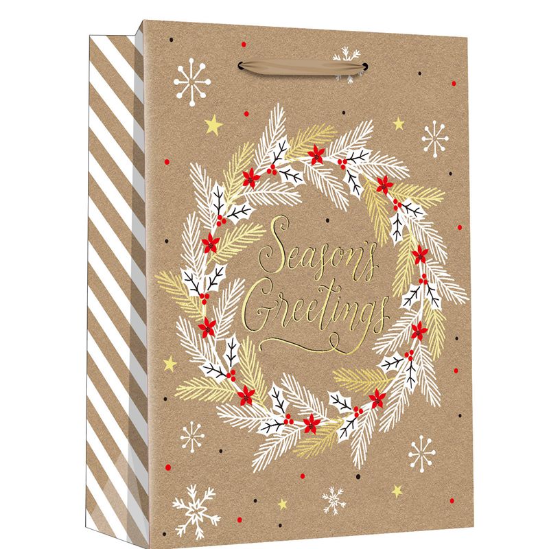 El OEM imprimió las bolsas de papel del arte de las guirnaldas de la Navidad