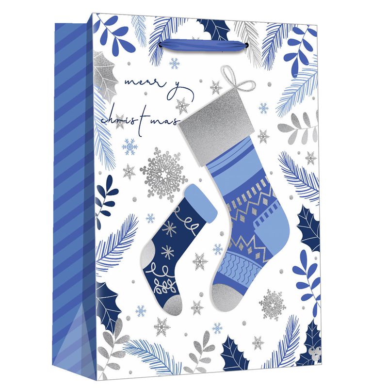 Fabricante de bolsas de regalo de papel con campanas navideñas
