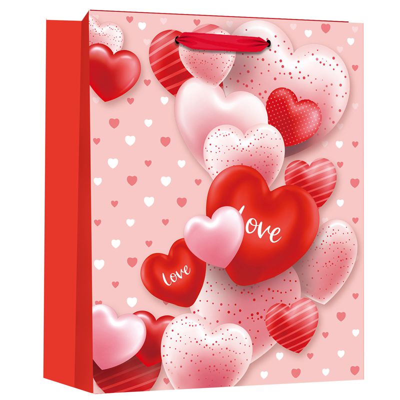 Bolsas de papel impresas al por mayor del regalo del chocolate del amor del día de tarjeta del día de San Valentín